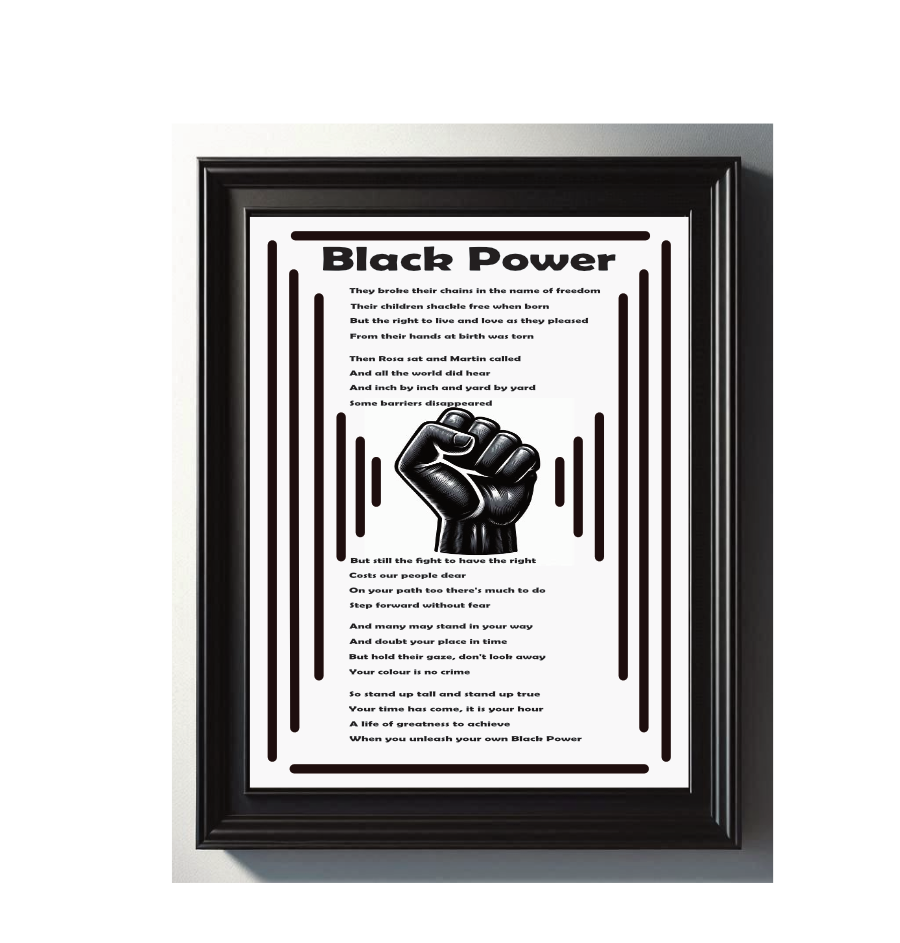 Framed Black power art print