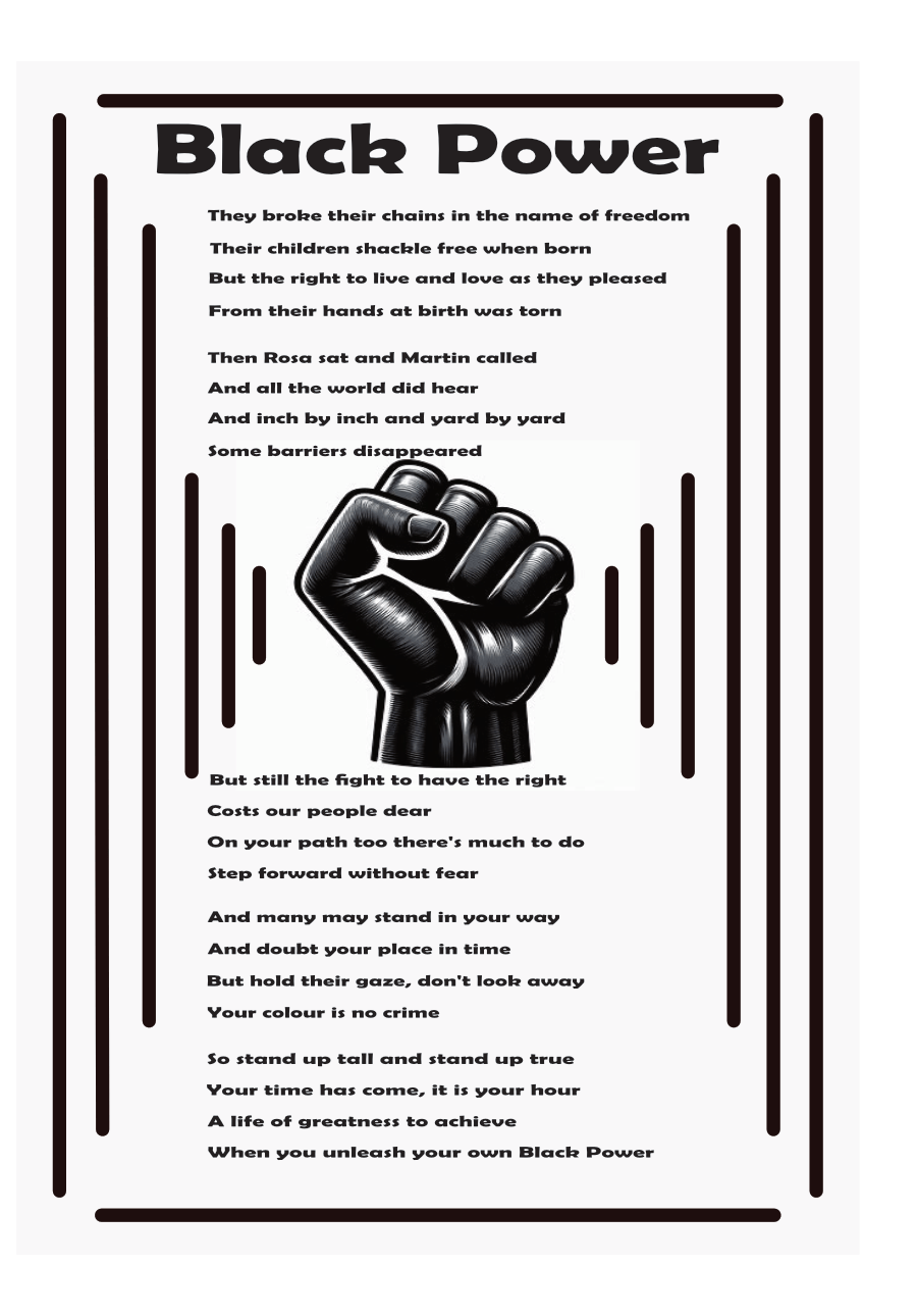Unframed black power wall art print