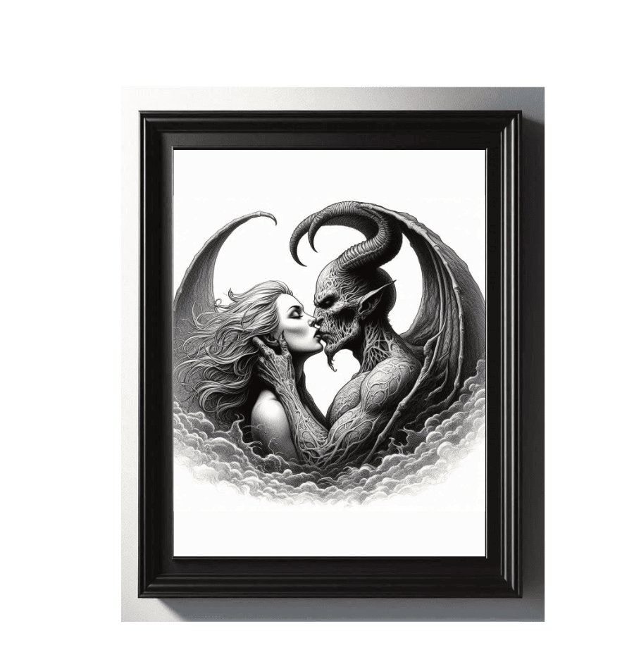 Forbidden love wall art print