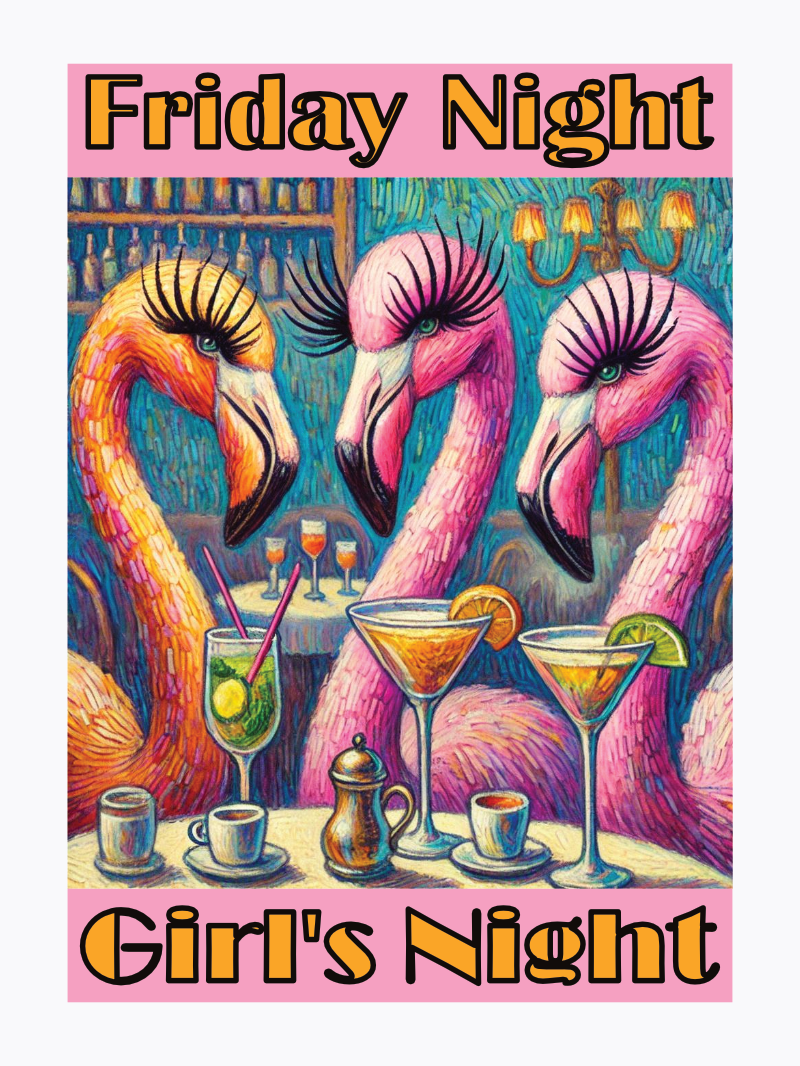 Unframed pink flamingo wall art print