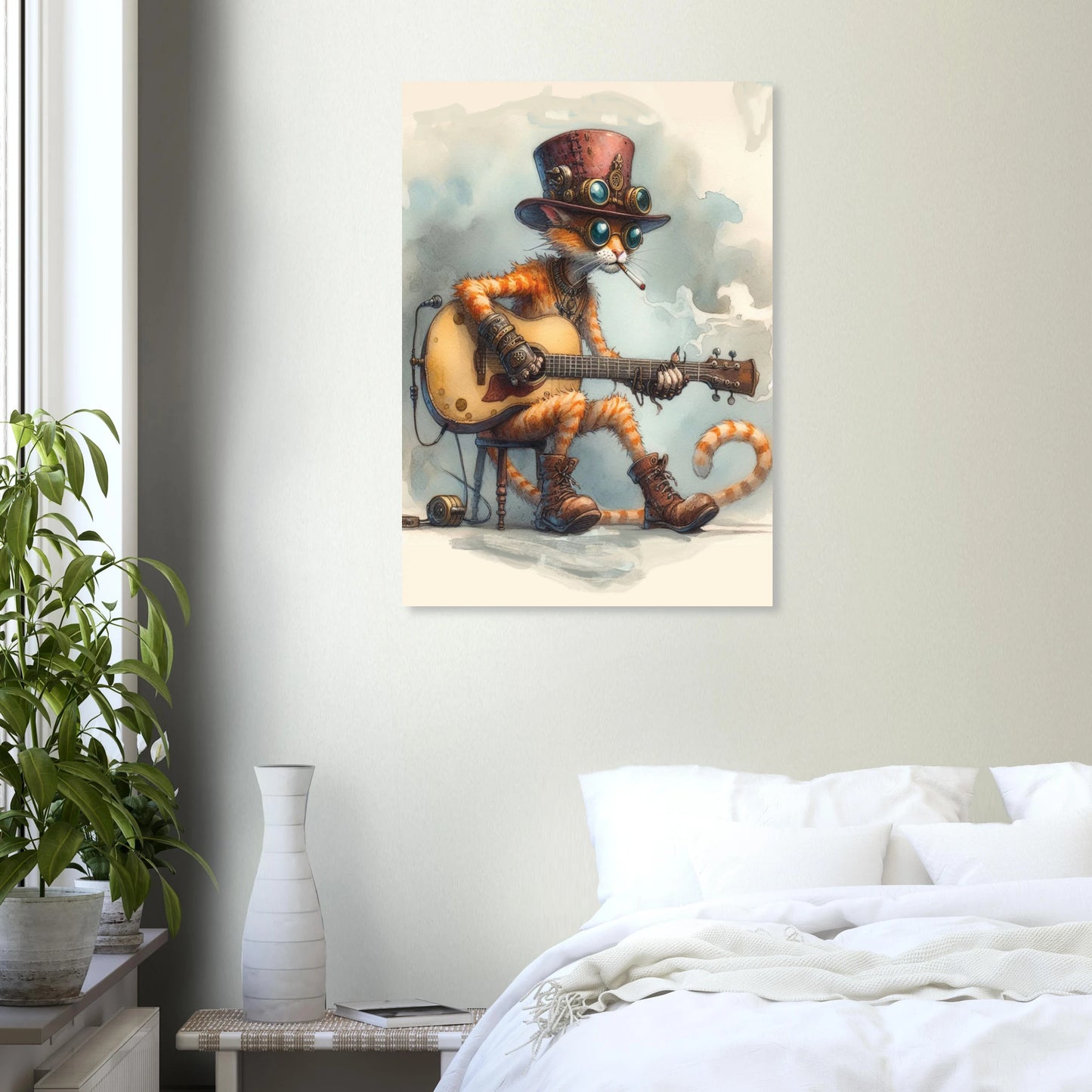 Wall-mounted unframed wall art