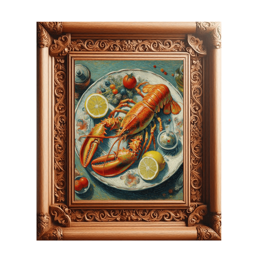 Framed lobster kitchen wall art
