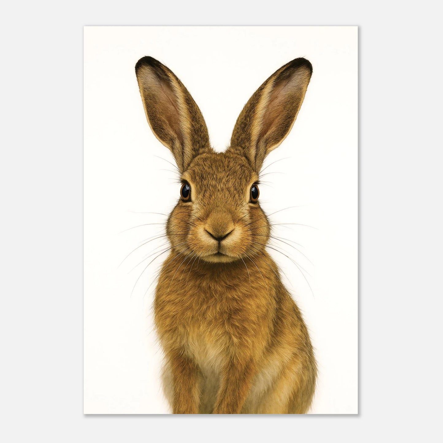 Brown rabbit on a white background