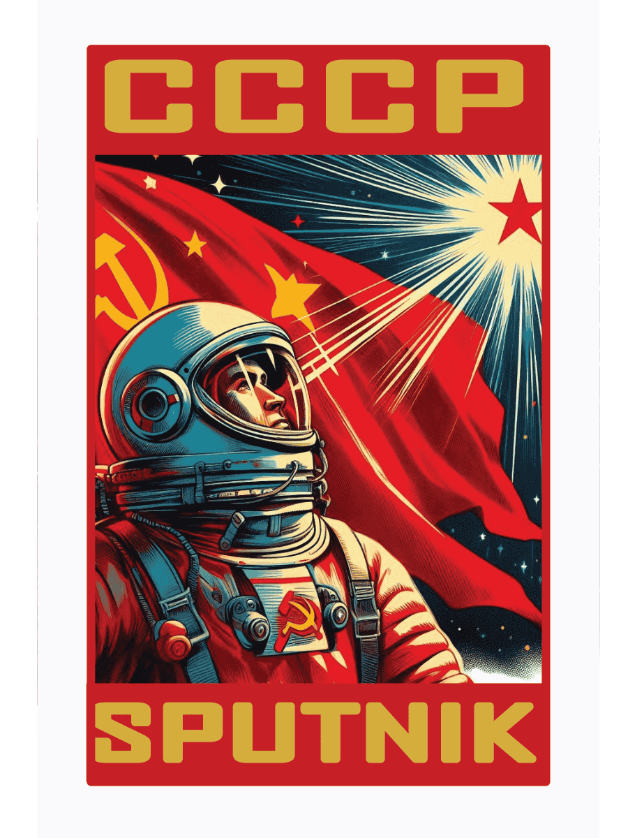 Soviet propaganda space wall art