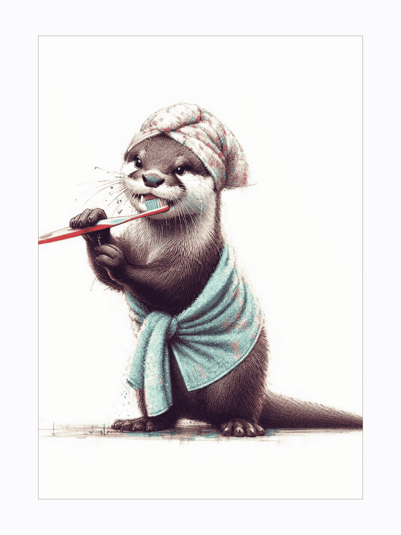 Lady otter picture for bathroom