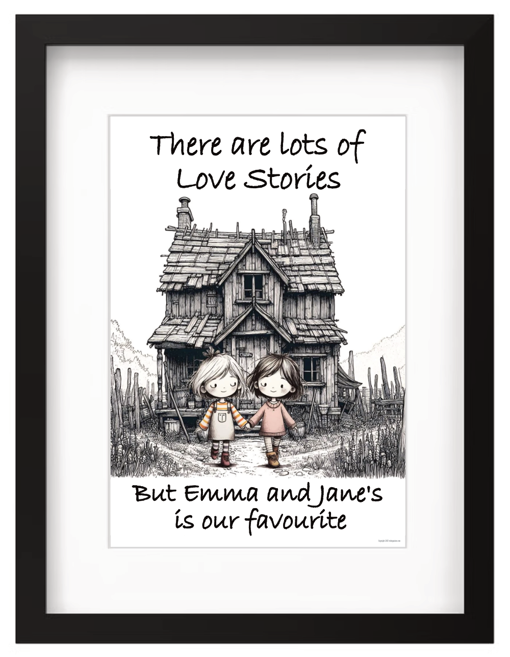 Personalised LGBTQ+ Female Couple Wall Art Print