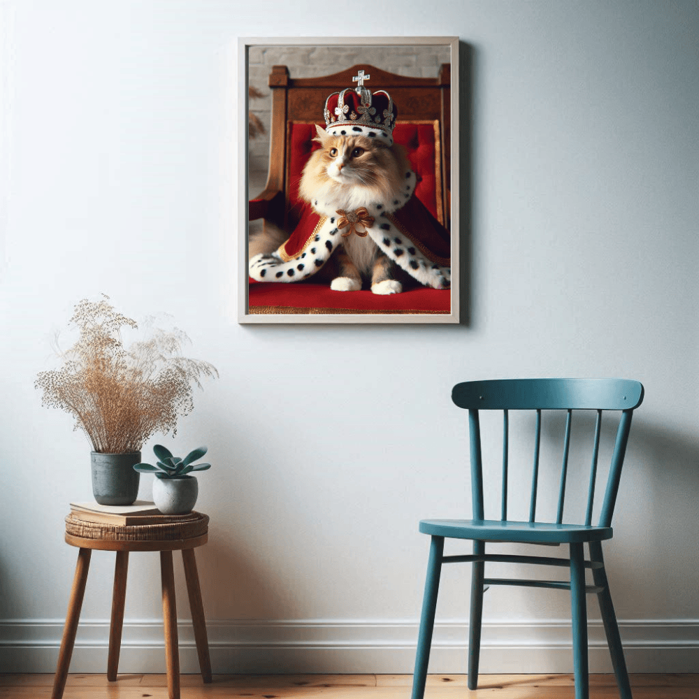 staged cat wall art print