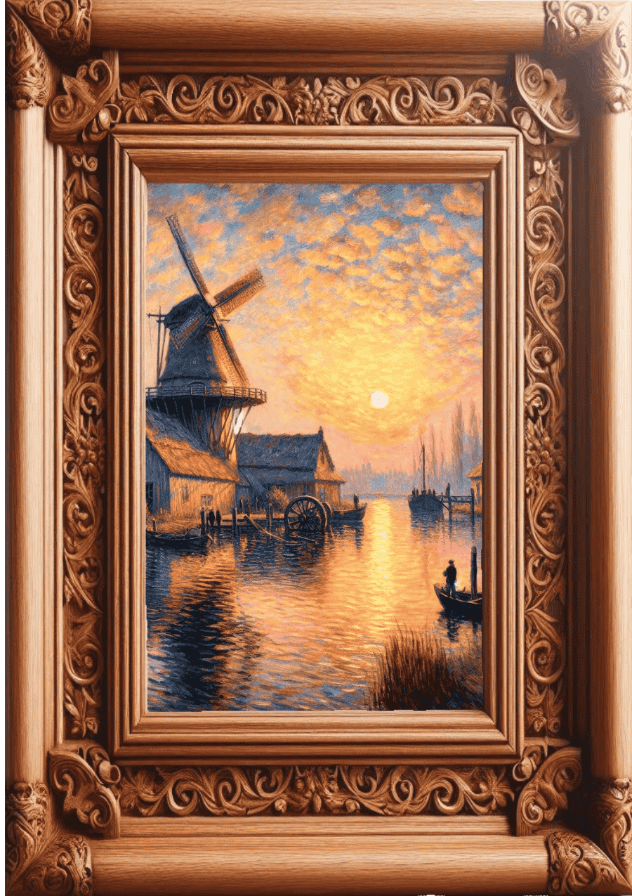 framed Windmill wall art print