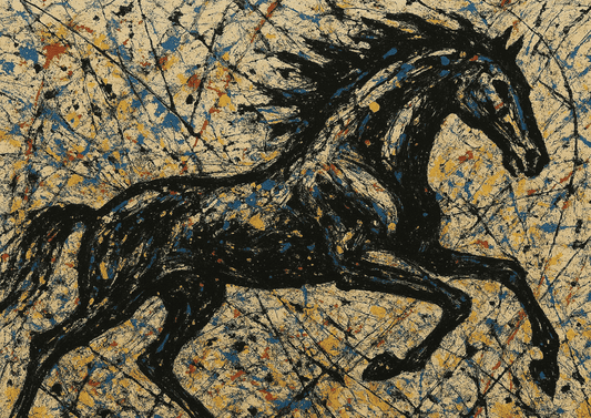 unframed Black Horse wall art print