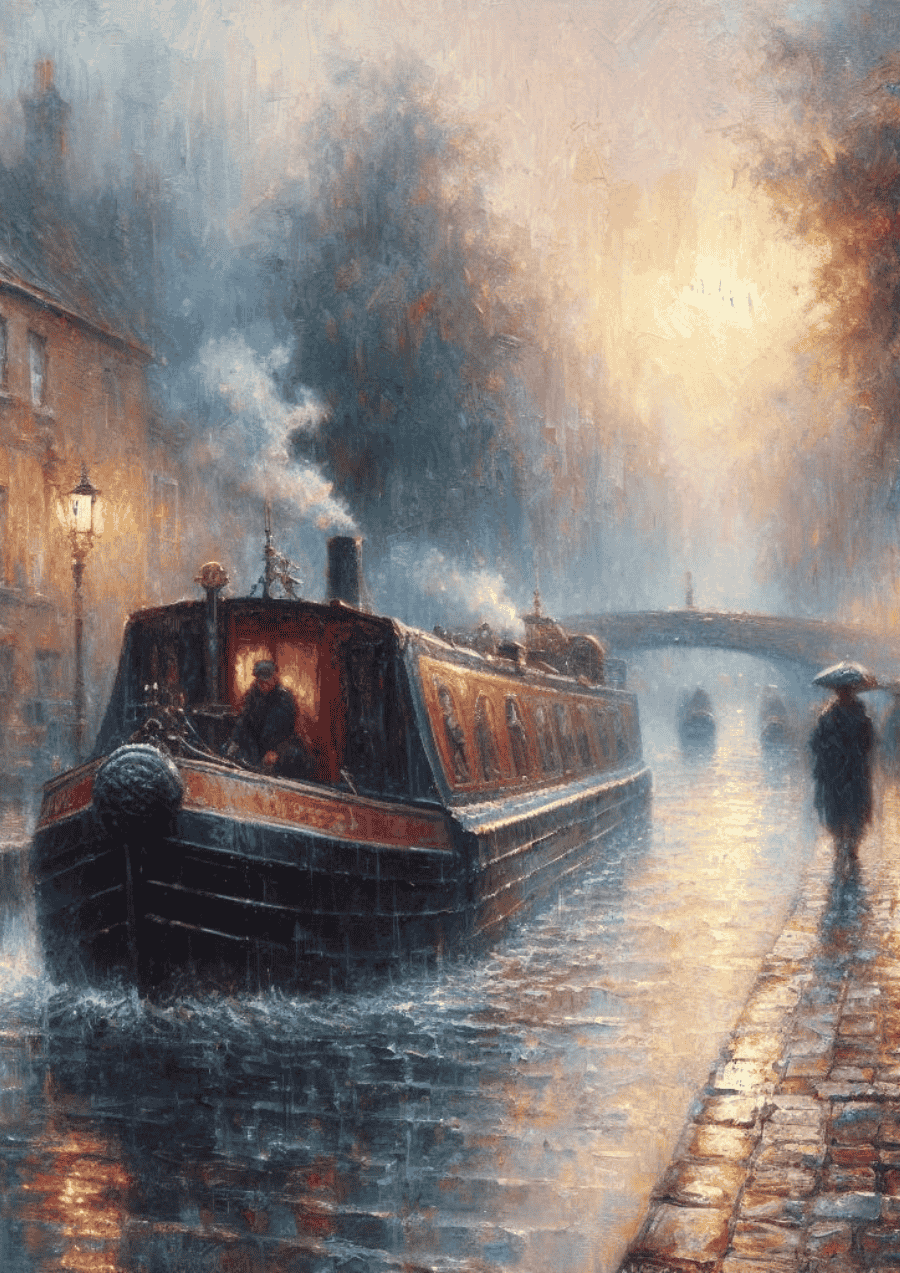 Unframed Canal Barge wall art print