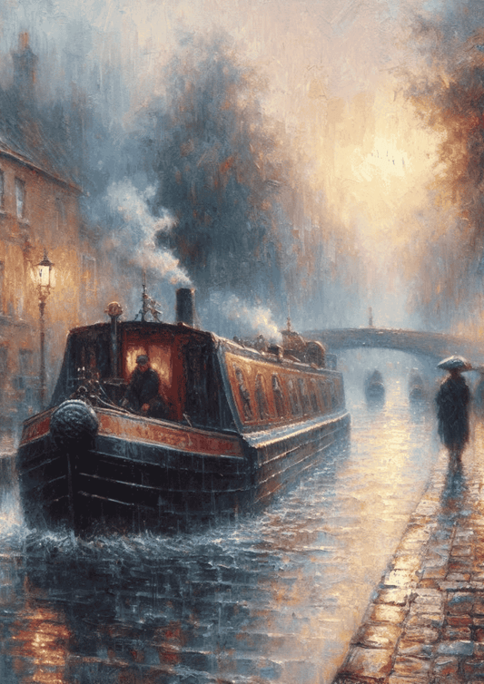Unframed Canal Barge wall art print