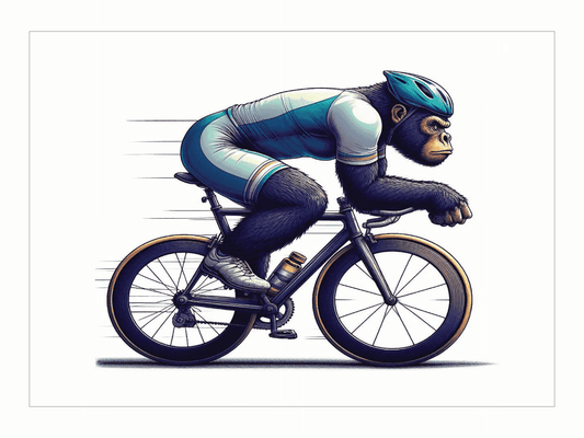 Unframed cycling Gorilla art print