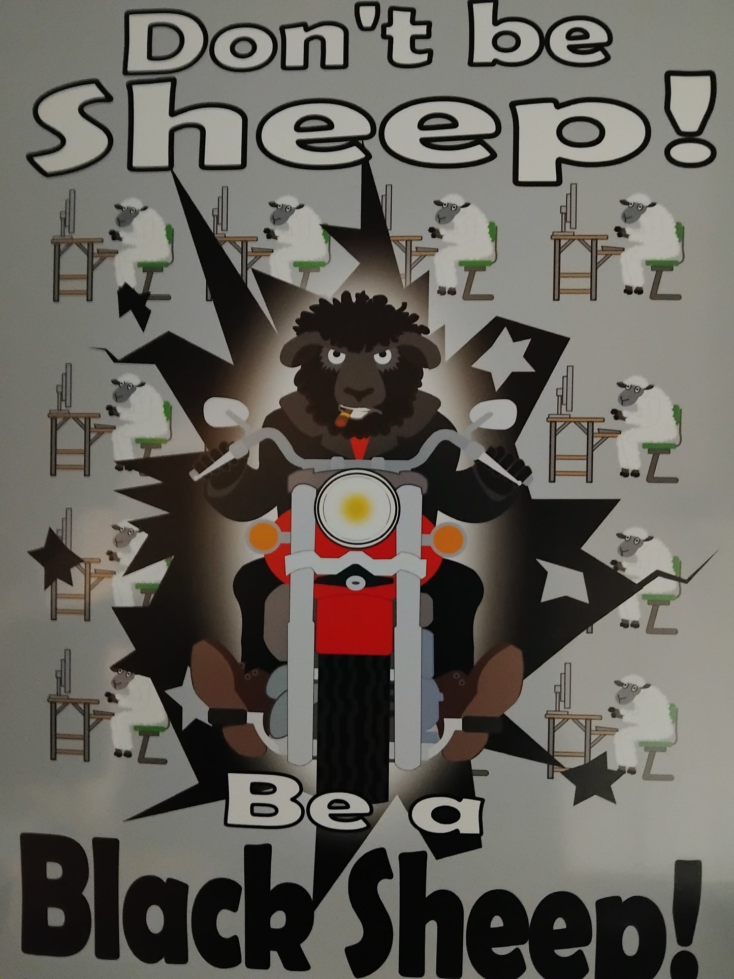 Unframed Fun Black Sheep A3 Print