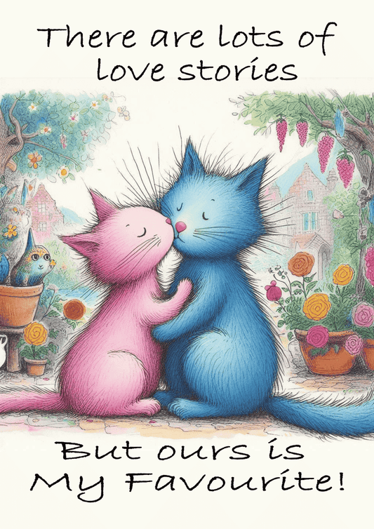 Unframed love cat wall art
