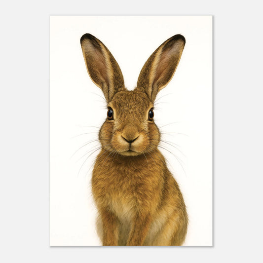Brown rabbit on a white background