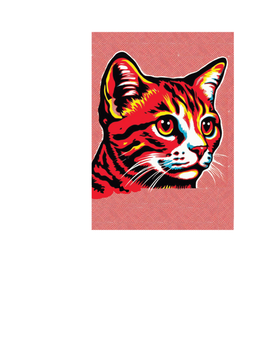 unframed red cat art print