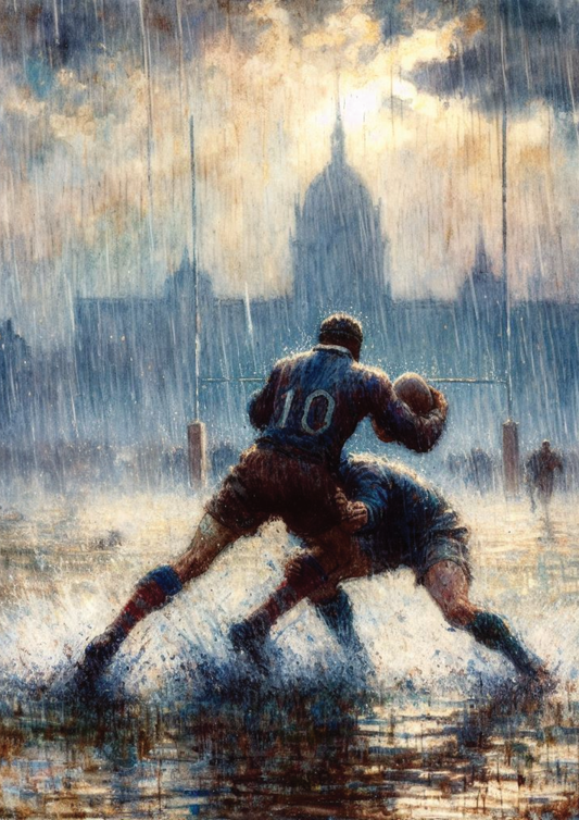 Unframed rugby wall art for living room