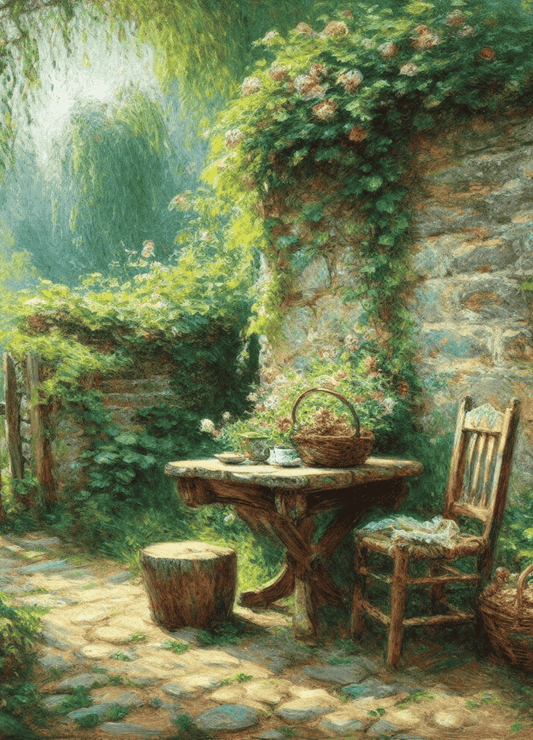Rustic garden wall art print