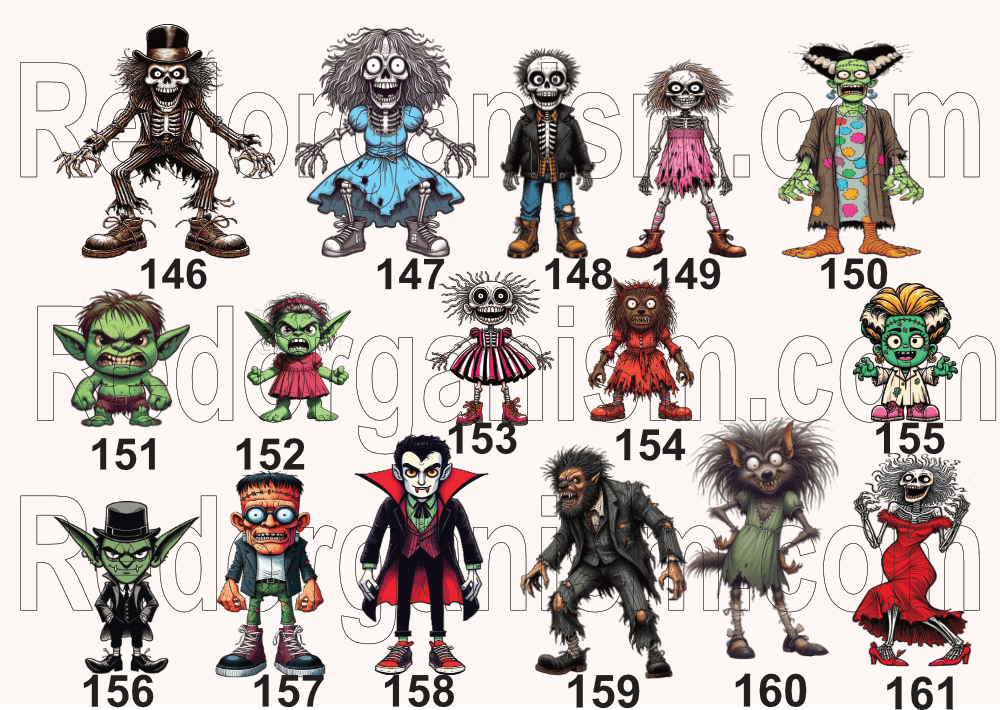 Pictures of spooky cartoon characters