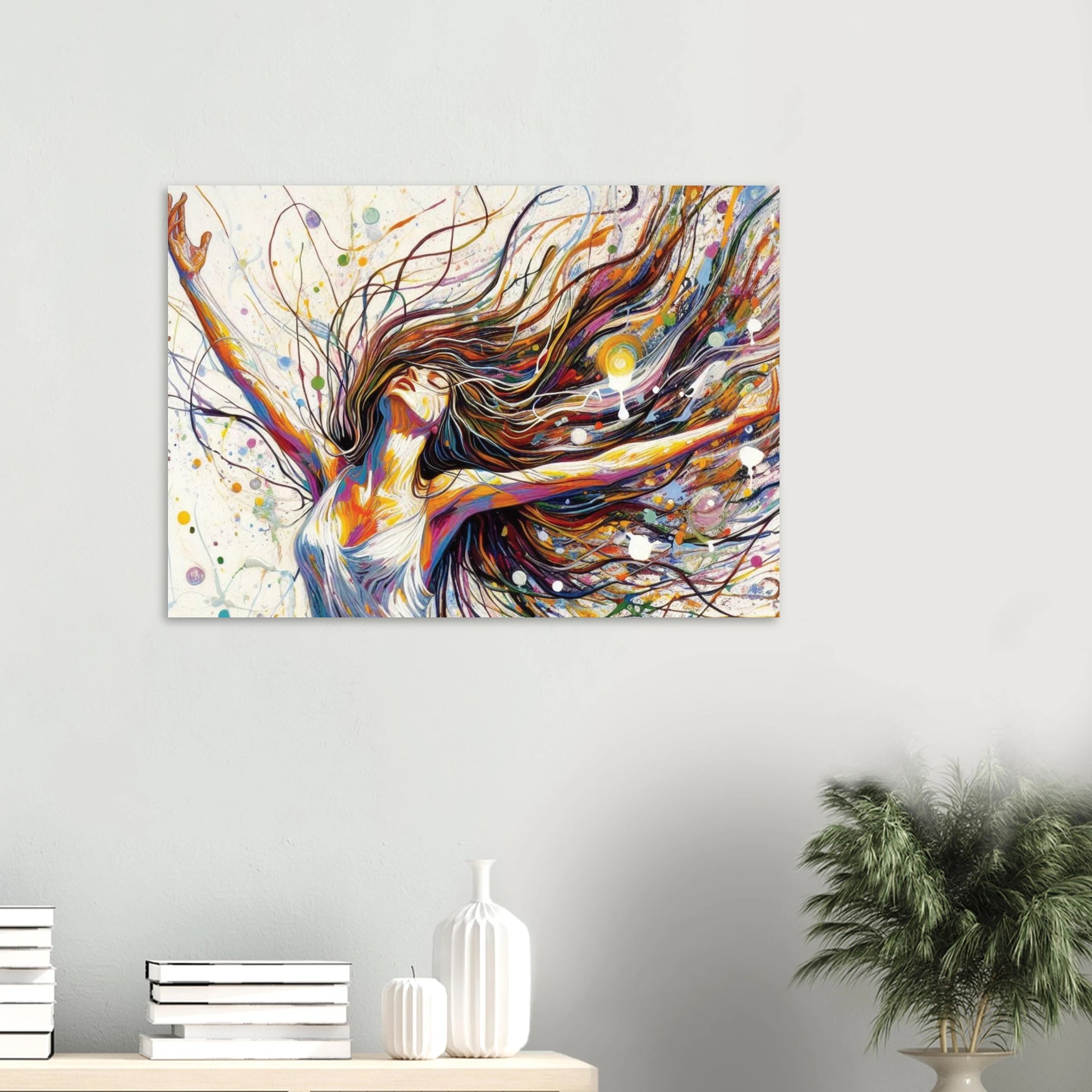 Wall mounted unframed wall art