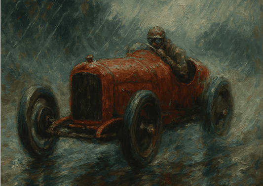 Unframed vintage racer wall art