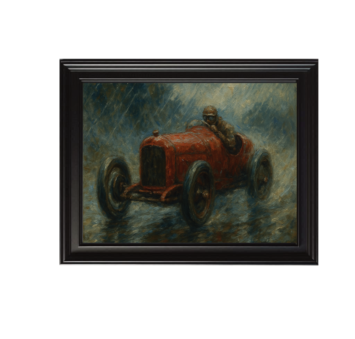 Framed vintage racer wall art print