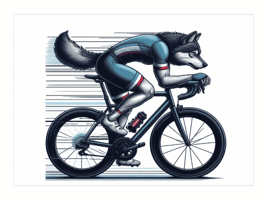 Unframed cycling wolf art print