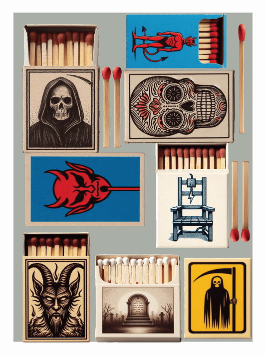 Unframed matchbox wall art