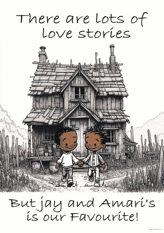 Black Gay Couple Wall Art | Personalized LGBTQ+ Gift for All-Male Couples