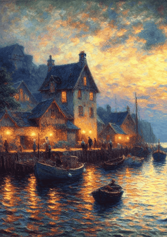 unframed river at dusk wall art print